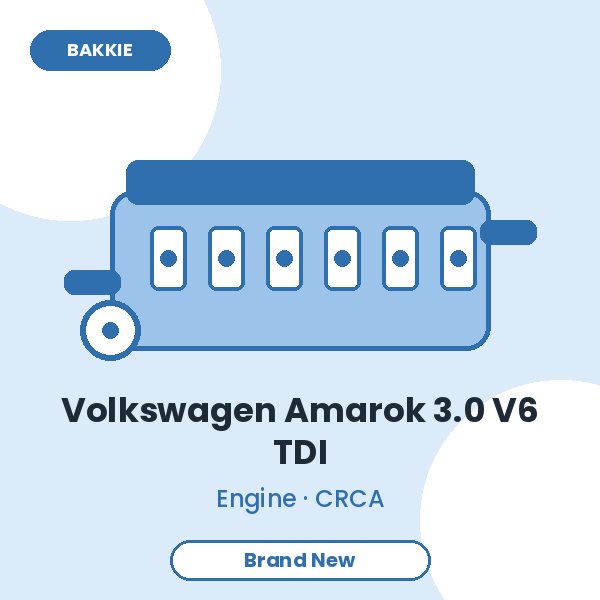 Volkswagen Amarok 3.0 V6 TDI 3.0L V6 Turbo Diesel Engine – Brand New