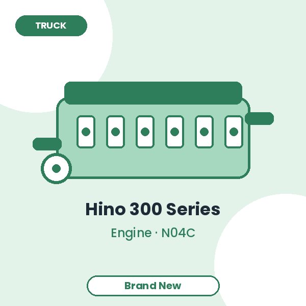 Hino 300 Series 4.0L Turbo Diesel Engine – Brand New