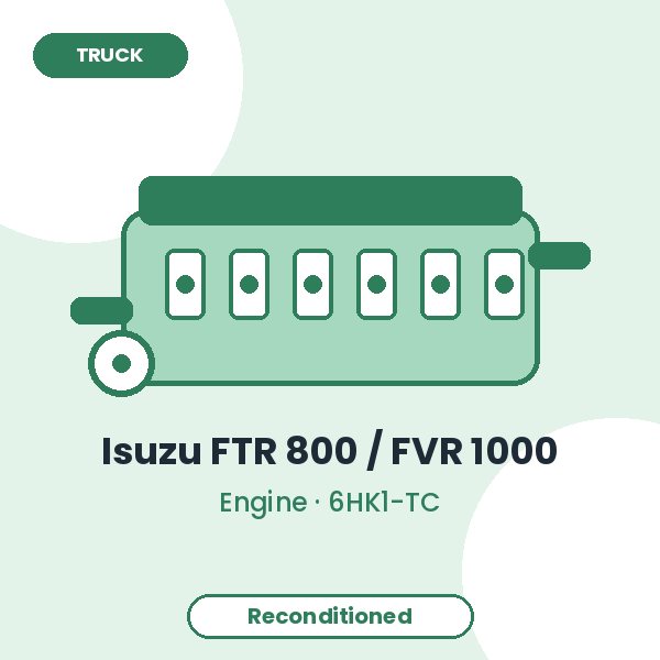 Isuzu FTR 800 / FVR 1000 7.8L Turbo Diesel Engine – Reconditioned
